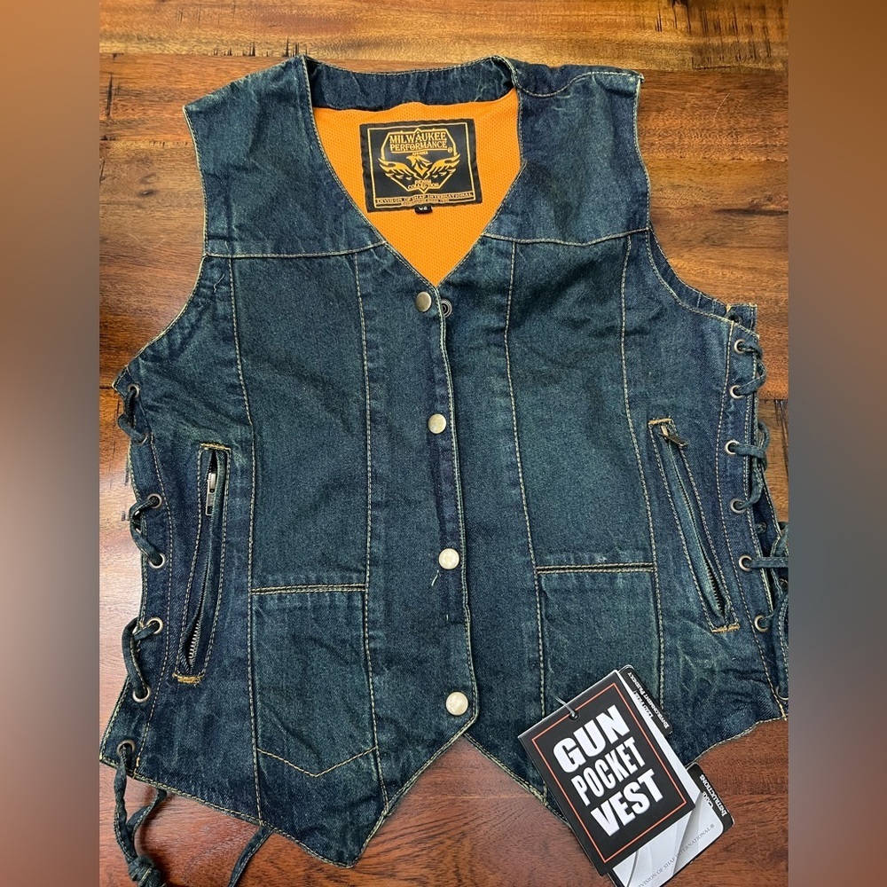 Milwaukee Leather XS Denim Women's Vest